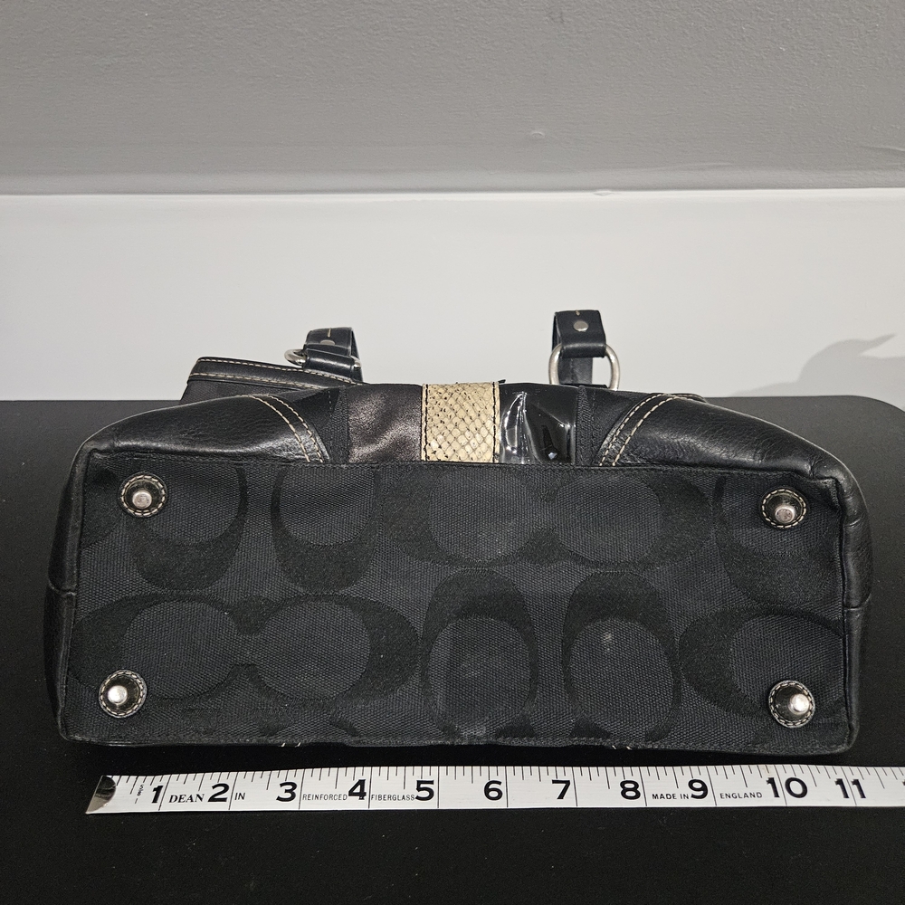 Vintage Coach Hampton Signature Python Stripe Sat… - image 6